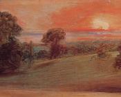 约翰康斯特布尔 - Evening Landscape at East Bergholt